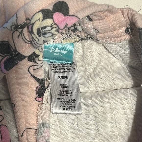Disney Baby Pink Minnie Mouse Overalls Size 3/6M - Picture 2 of 4